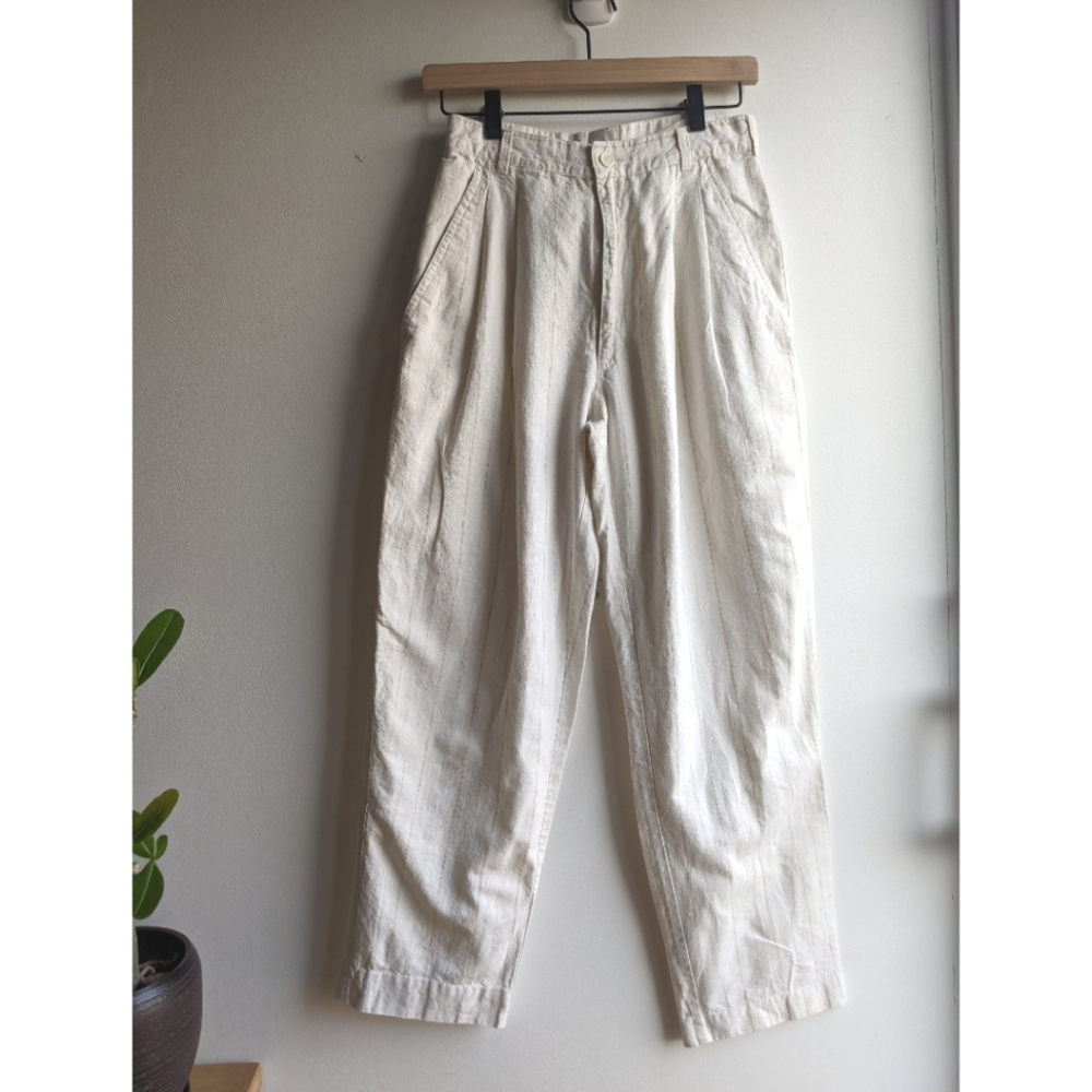 Vintage high waisted pinstripe linen pants